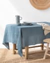 Tischdecke aus Leinen, Blau, 150x200 cm