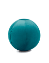 Balle d'assise gonflable 65 cm enveloppe velours bleu paon