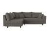 Canapé d'angle gauche 4 places en velours côtelé gris foncé