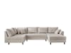 Canapé d'angle gauche 7 places en velours côtelé gris clair