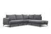 Canapé d'angle droit 5 places tissu gris moyen