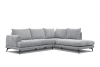 Canapé d'angle droit 5 places tissu gris clair