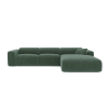 Canapé grand angle droit velours texturé vert émeraude