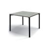 Tavolino in legno, finitura in grigio cemento e metallo nero, 55x55 cm