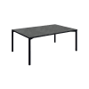 Tavolino in legno, finitura acciaio ossidato e metallo nero, 55x90 cm