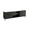 Porta Tv legno, finitura acciaio ossidato, piano effetto marmo, 160x45