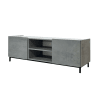 Porta Tv legno, finitura grigio cemento, piano effetto marmo, 160x45