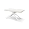 Tavolo in legno, finitura bianca, base bianca, allungabile 160x90