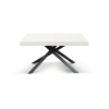 Tavolo legno, finitura bianca, base antracite, allungabile 160x90