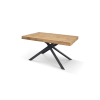 Tavolo legno, finitura rovere, base antracite, allungabile 160x90