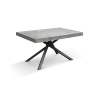Tavolo legno, finitura grigio, base antracite, allungabile 160x90