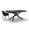Tavolo legno, finitura acciaio, base antracite, allungabile 140x90