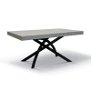 Tavolo legno, finitura grigio, base antracite, allungabile 140x90