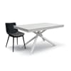 Tavolo legno bianco frassinato, base bianca, allungabile 140x80