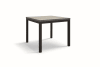 Tavolo legno, finitura grigio e metallo antracite, allungabile 90x90