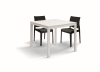 Tavolo legno, finitura bianco e metallo bianco, allungabile 90x90