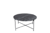 Table basse ronde en marbre et pieds en métal noir D70