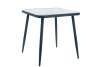 Table de jardin carrée en aluminium L75 bleu canard