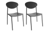 Lot de 2 chaise de jardin japandi empilable en aluminium