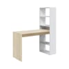 Bureau effet bois beige, blanc 120x53 cm