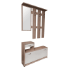 Eingangsmöbel mit Spiegel in Weiß- und Eichenholzoptik