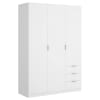 Armoire 3 portes effet bois blanc 121x52 cm