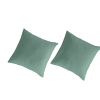 2 Taies d'oreiller en percale de coton organic 65x65 cm vert clair