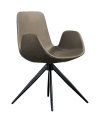 Drehbarer Stuhl aus Kunstleder, grau