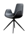 Drehbarer Stuhl aus Kunstleder, schwarz