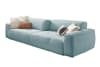 Sofa mit Sitztiefenverstellung aus Cord, hellblau