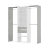 Grande Armoire effet bois blanc, ciment 179x50 cm