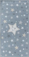 Alfombra para niños lavable en lavadora estrellas azul/beige 80x150