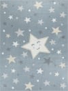Alfombra para niños lavable en lavadora estrellas azul/beige 160x213