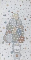 Tapis Enfant Lavable en Machine Ballons Multicolore/Beige 80x150