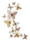 Pannello decorativo 3D in metallo con farfalle cm 59,5x4x111,5