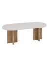 Table basse en microciment blanc cassé et vieilli 120x40cm