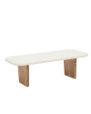 Table basse en microciment avec pieds en bois vieilli 95x30cm