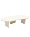 Table basse en microciment avec trois pieds blanc cassé 120x30cm