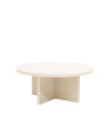 Table basse ronde en microciment blanc cassé de Ø60x33cm