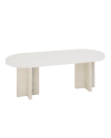 Table basse en microciment blanc cassé de 120x40cm