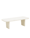 Table basse en microciment avec deux pieds blanc cassé 95x30cm