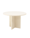 Table de salle à manger ronde en microciment blanc cassé de Ø110x75cm