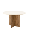 Table de salle à manger ronde en microciment blanc cassé Ø110cm