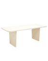 Mesa de comedor de microcemento tono blanco roto de 180cm