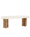 Tavolo da pranzo ovale in microcemento bianco e marrone 160x75cm