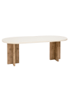 Table de salle à manger ovale en microciment blanc cassé 160cm