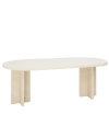 Mesa de comedor ovalada de microcemento blanco roto 160cm