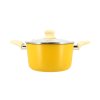 Faitout en aluminium 20cm jaune - compatible induction