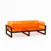 Banc design tpu orange cadre en aluminium