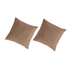 2 Fundas de almohada de lino y algodón orgánico 80x80 cm marrón claro